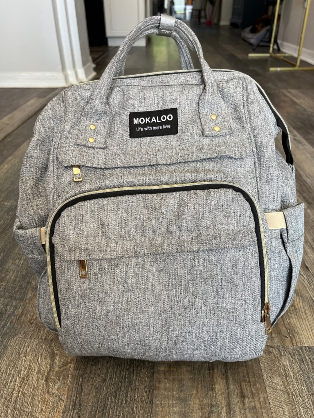 Mokaloo Grey Diaper Backpack